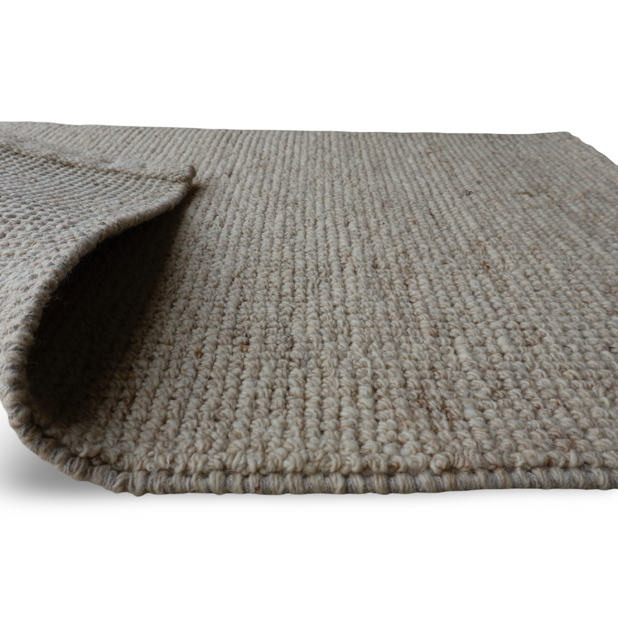 Beige Flat Weave Rug With Unique Texture On The Surface