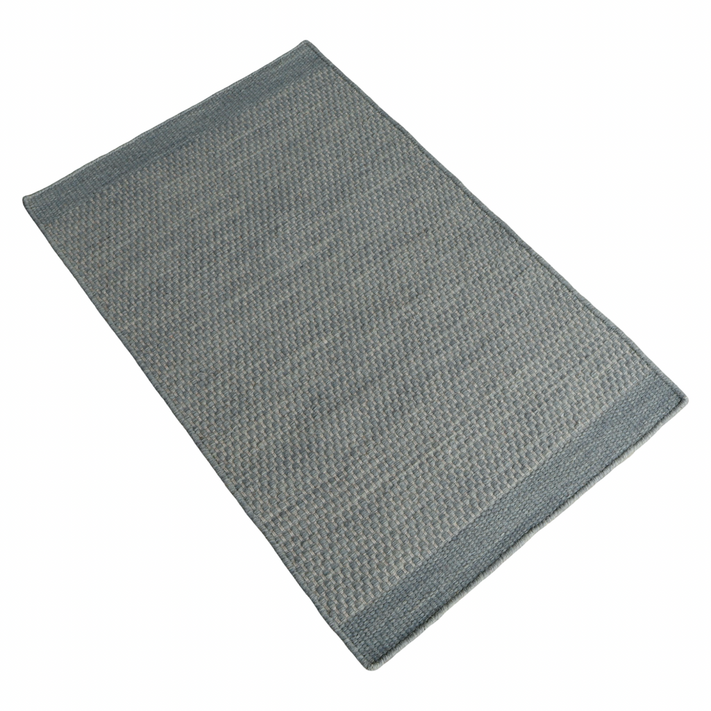 Space Grey Honeycomb Pattern Flat Weave Rug