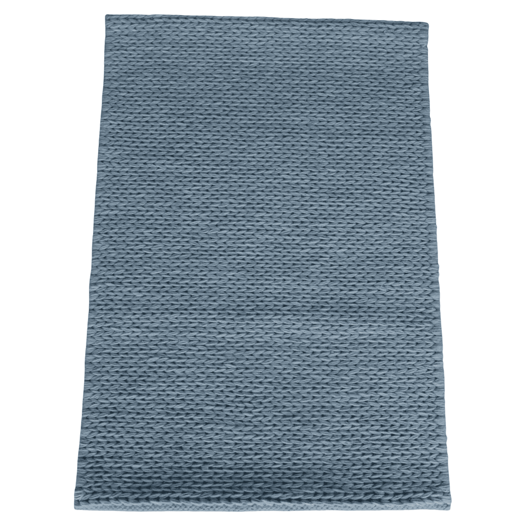 Baby Blue With Chain Pattern Flat Weave Rug