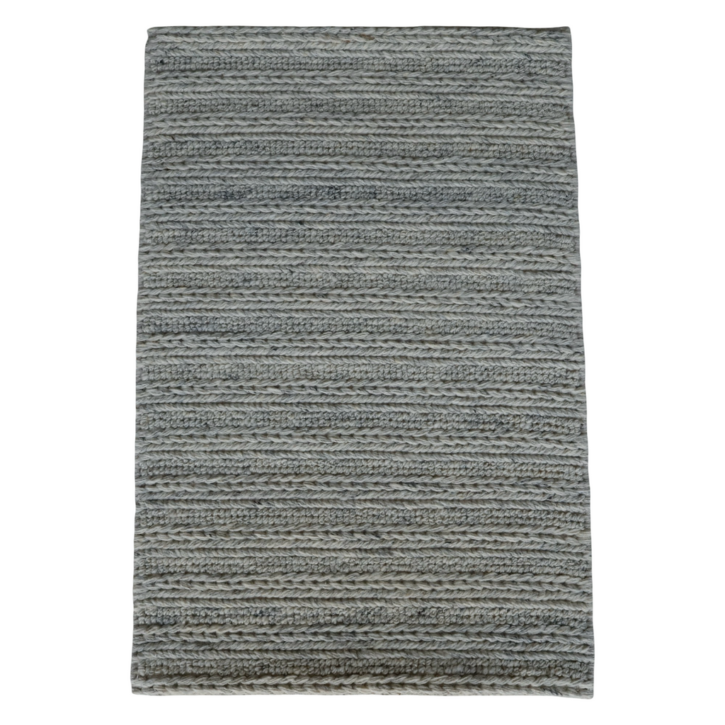 Silver With Chain Pattern Flat Weave Rug