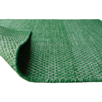 Dark Green Honeycomb Pattern Flat Weave Rug