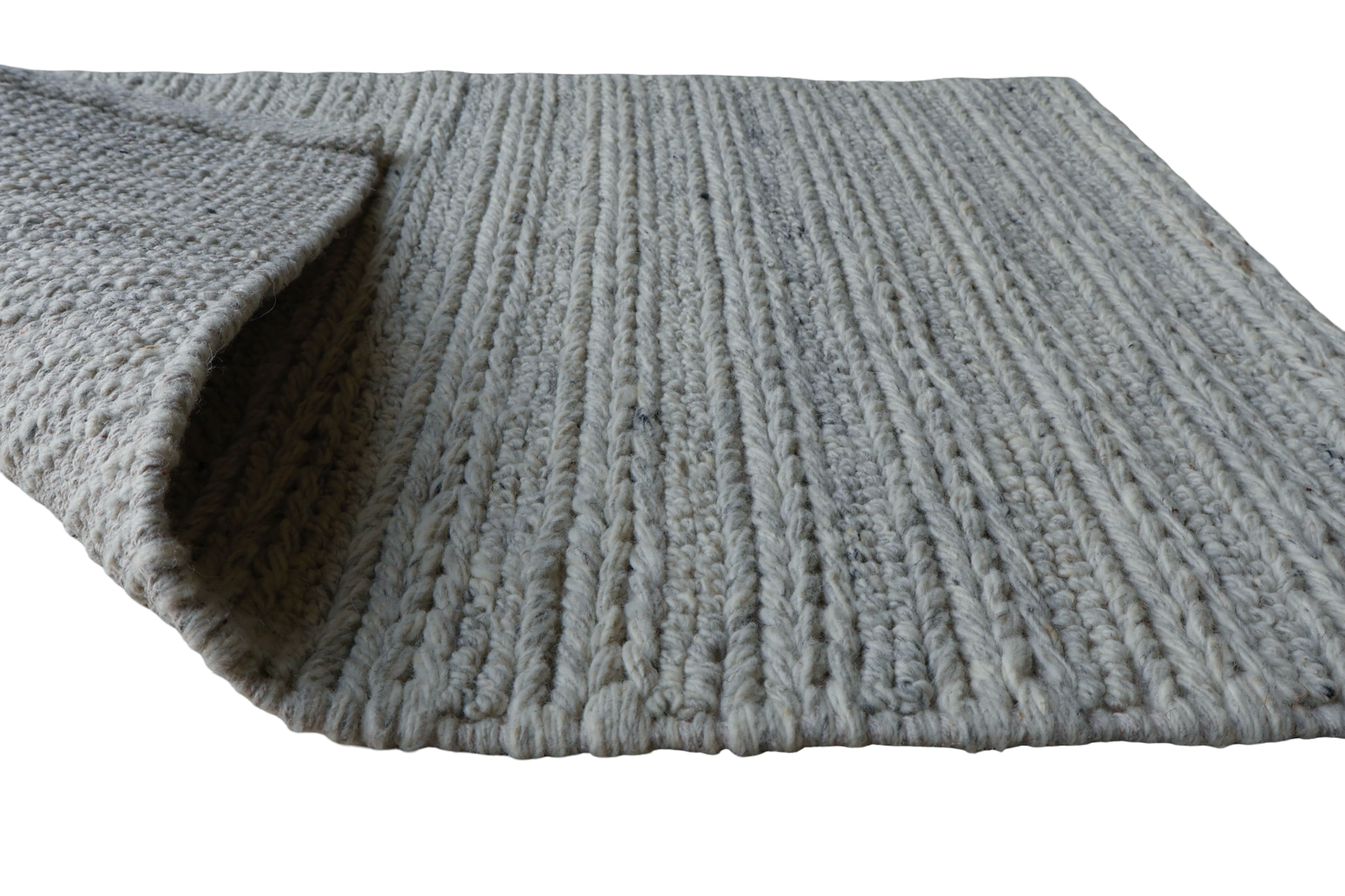 Silver With Chain Pattern Flat Weave Rug