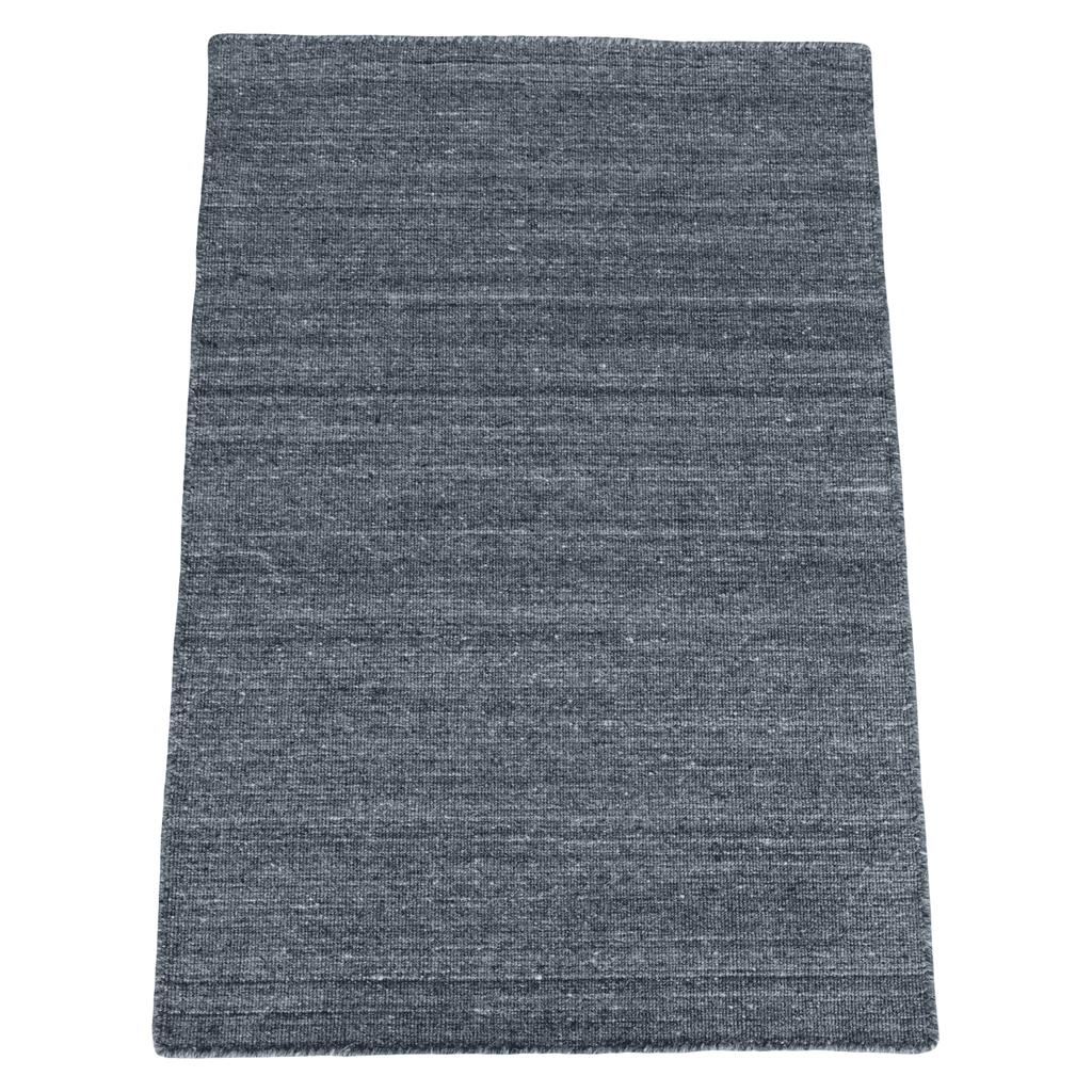 Grey Hand Woven Loom Durry Flat Weave Rug