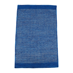 Navy Blue Honeycomb Pattern Flat Weave Rug