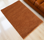 Orange Flat Weave Rug With Unique Texture On The Surface