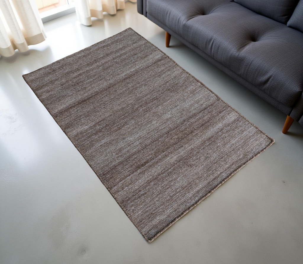 Brown Flat Weave Rug