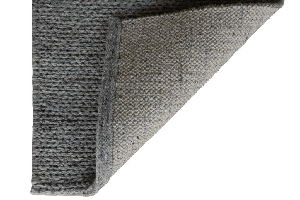 Grey With Chain Pattern Flat Weave Rug