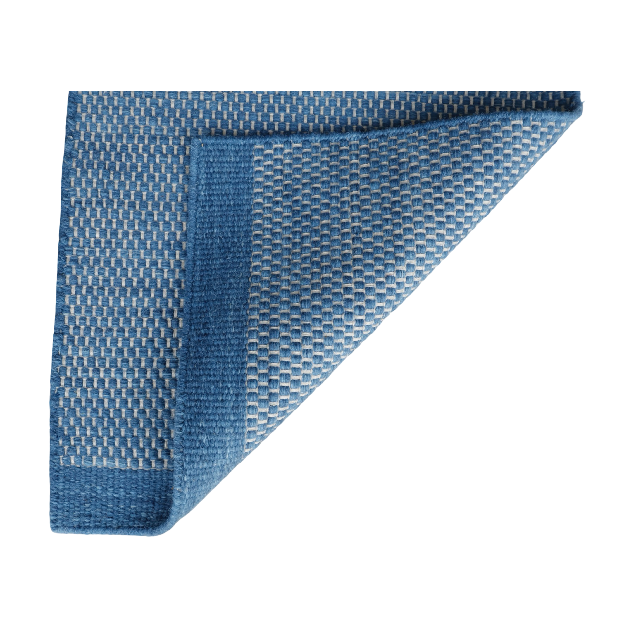 Royal Blue Honeycomb Pattern Flat Weave Rug