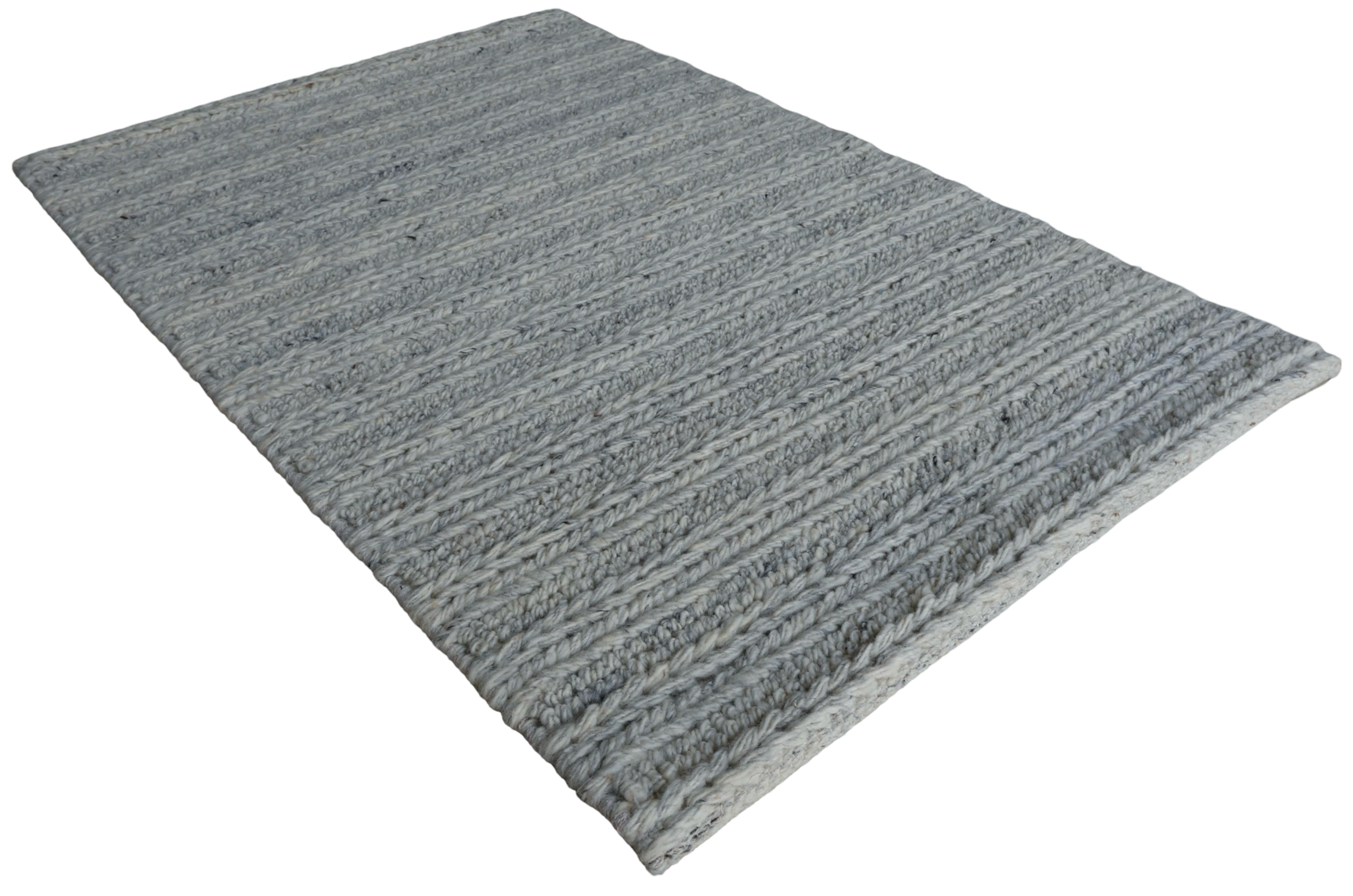 Silver With Chain Pattern Flat Weave Rug