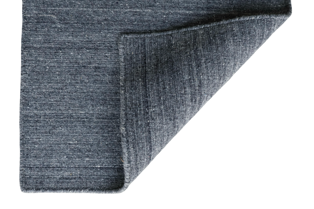 Grey Hand Woven Loom Durry Flat Weave Rug