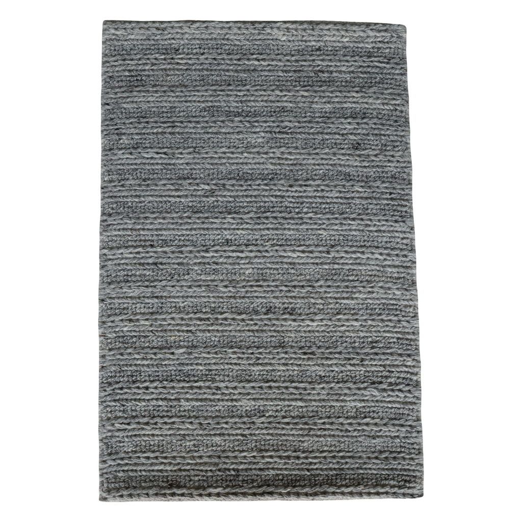 Grey With Chain Pattern Flat Weave Rug