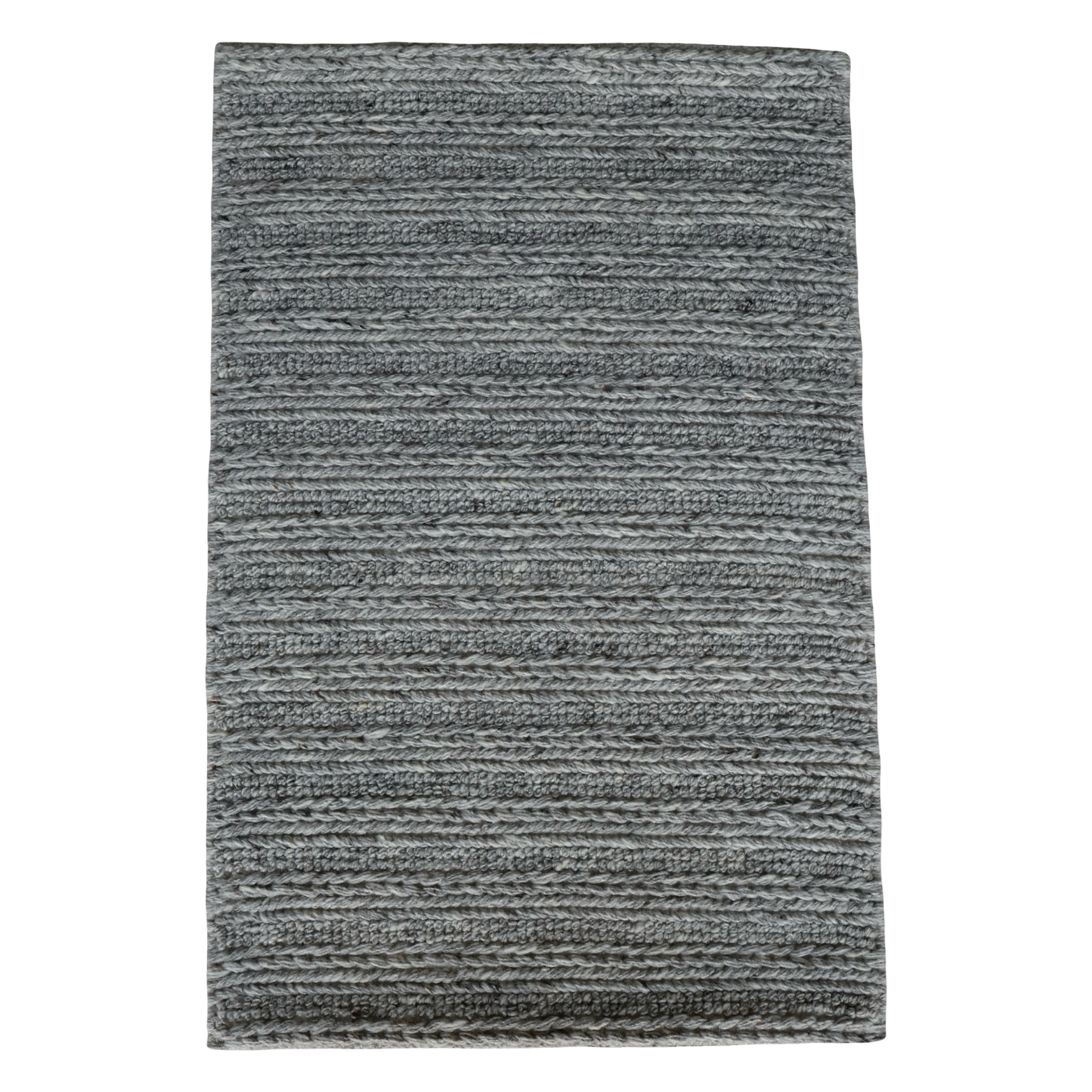 Grey With Chain Pattern Flat Weave Rug