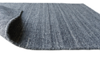 Grey Hand Woven Loom Durry Flat Weave Rug
