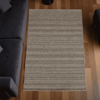 Light Brown Hand Woven Loom Durry Flat Weave Rug