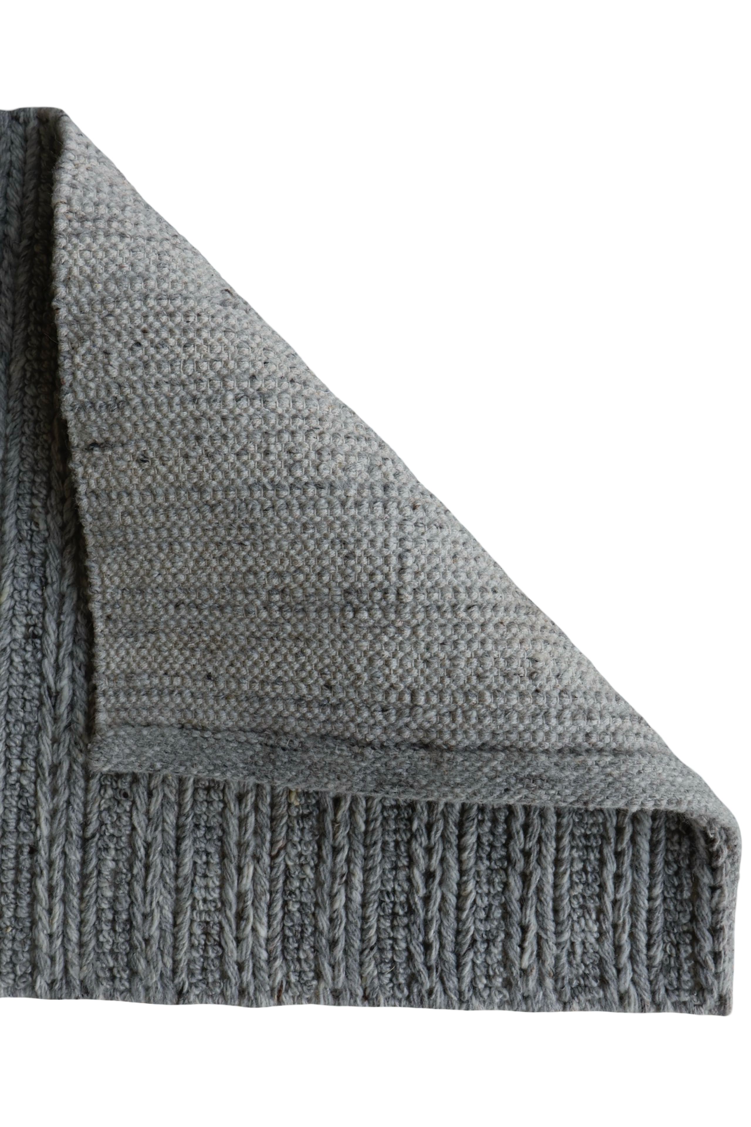 Grey With Chain Pattern Flat Weave Rug