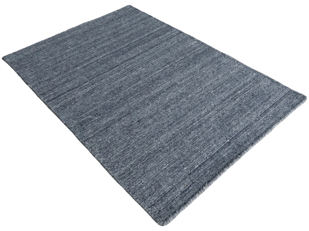 Grey Hand Woven Loom Durry Flat Weave Rug