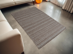Light Brown Hand Woven Loom Durry Flat Weave Rug