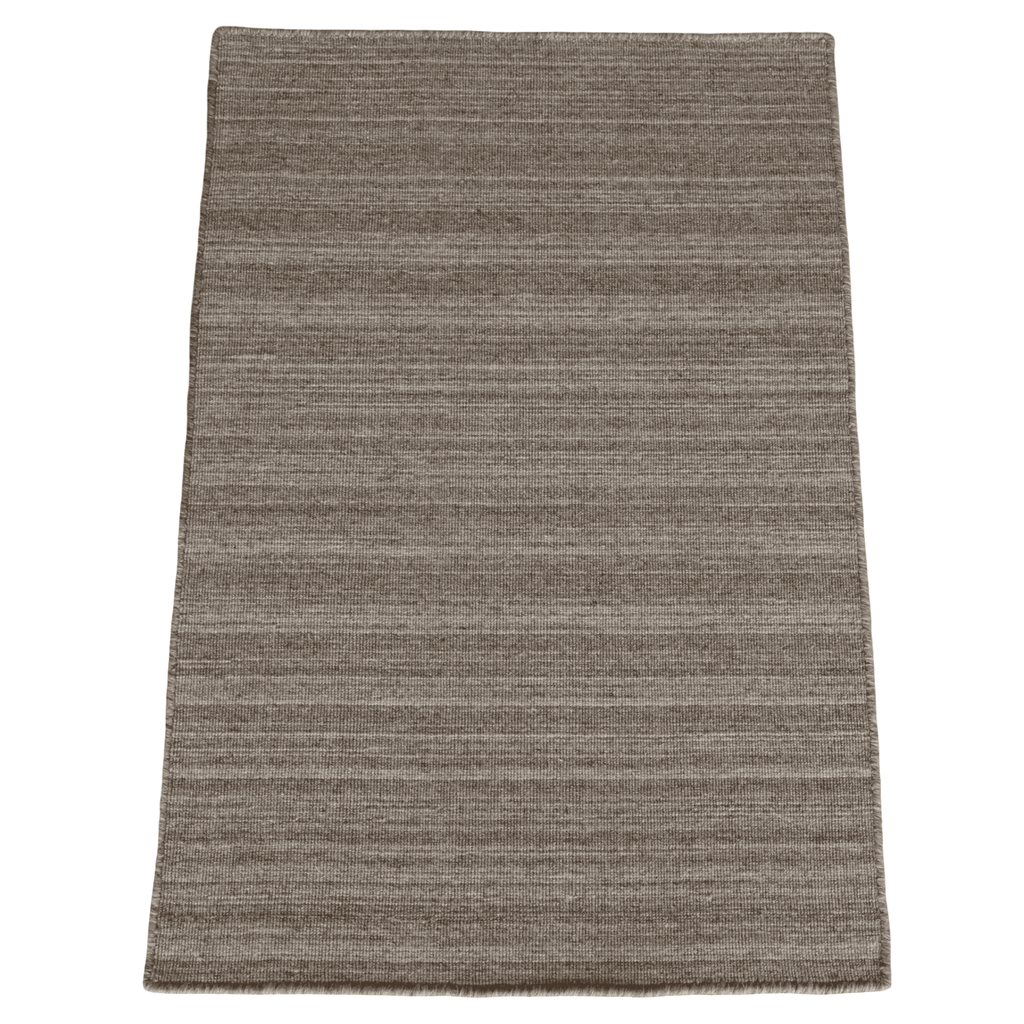Light Brown Hand Woven Loom Durry Flat Weave Rug