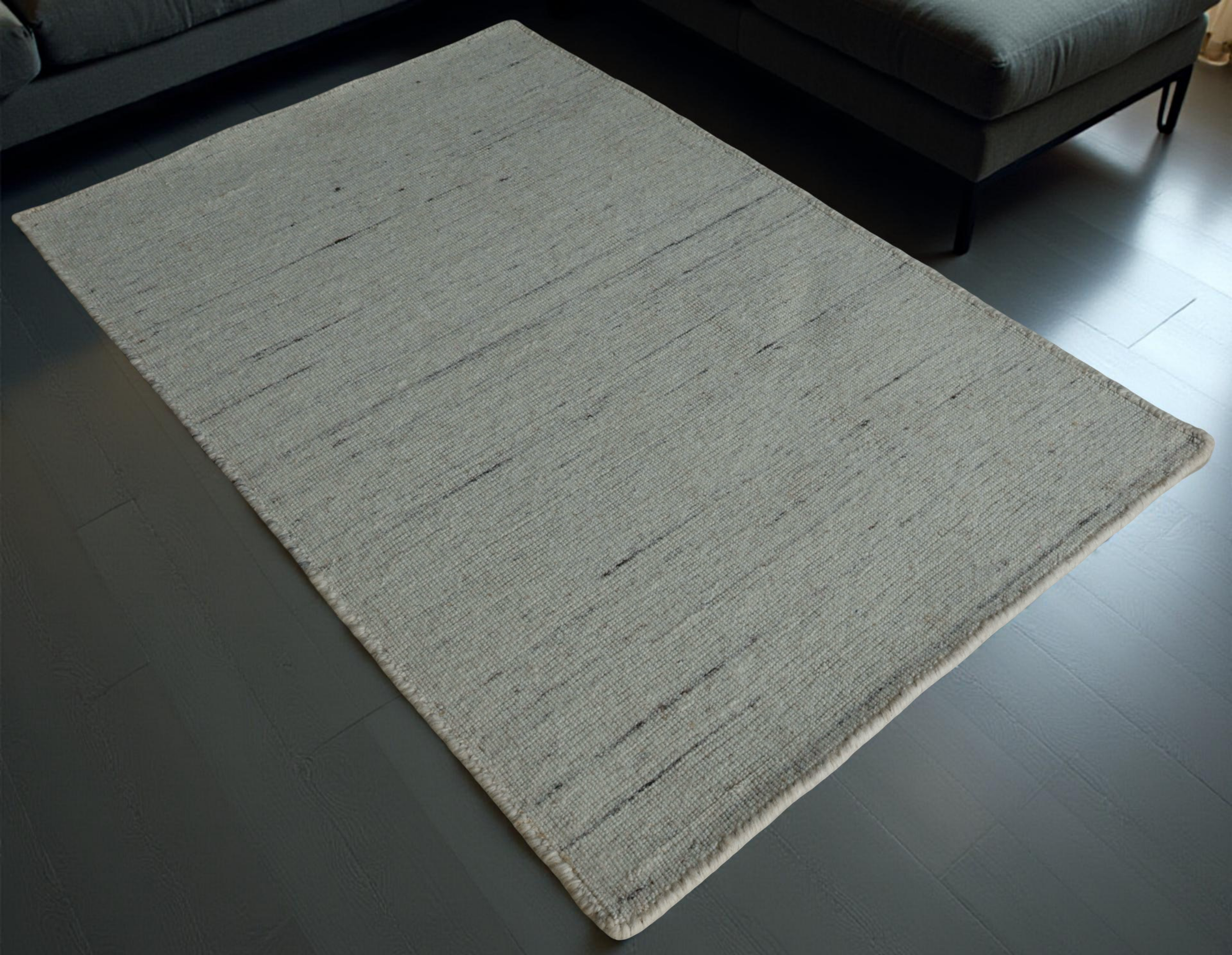 Natural White Hand Woven Loom Durry Flat Weave Rug