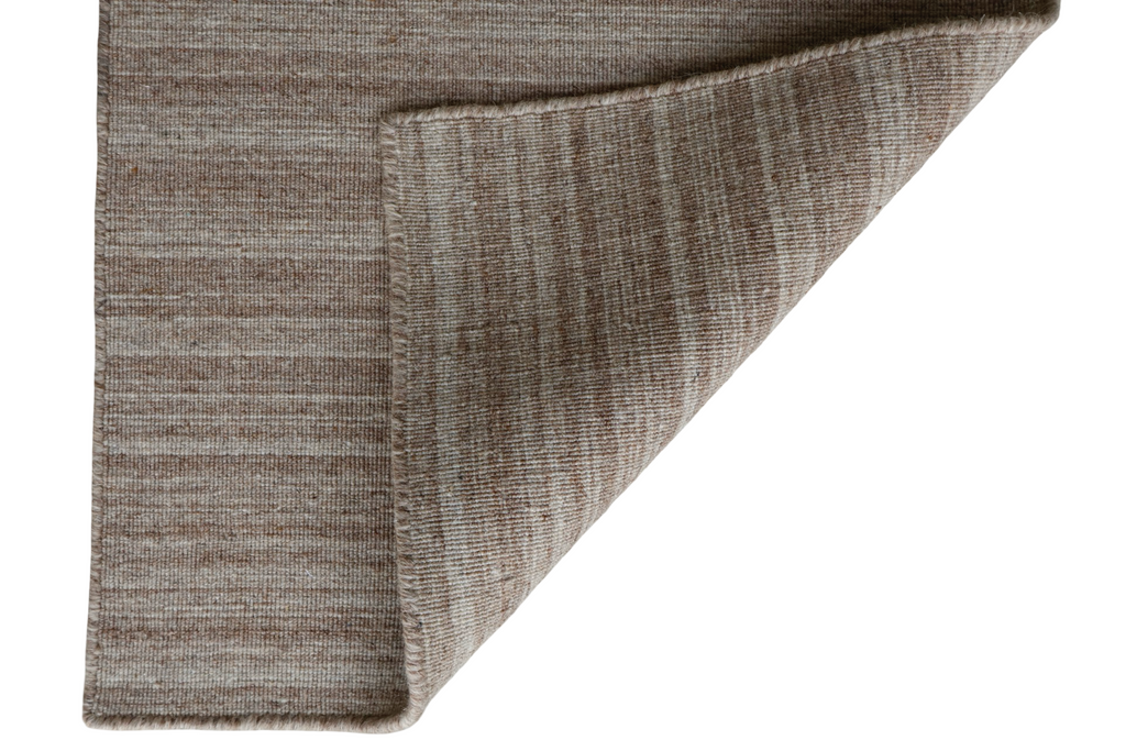 Light Brown Hand Woven Loom Durry Flat Weave Rug