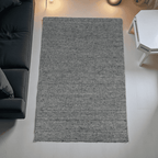 Graphite Hand Woven Loom Durry Flat Weave Rug