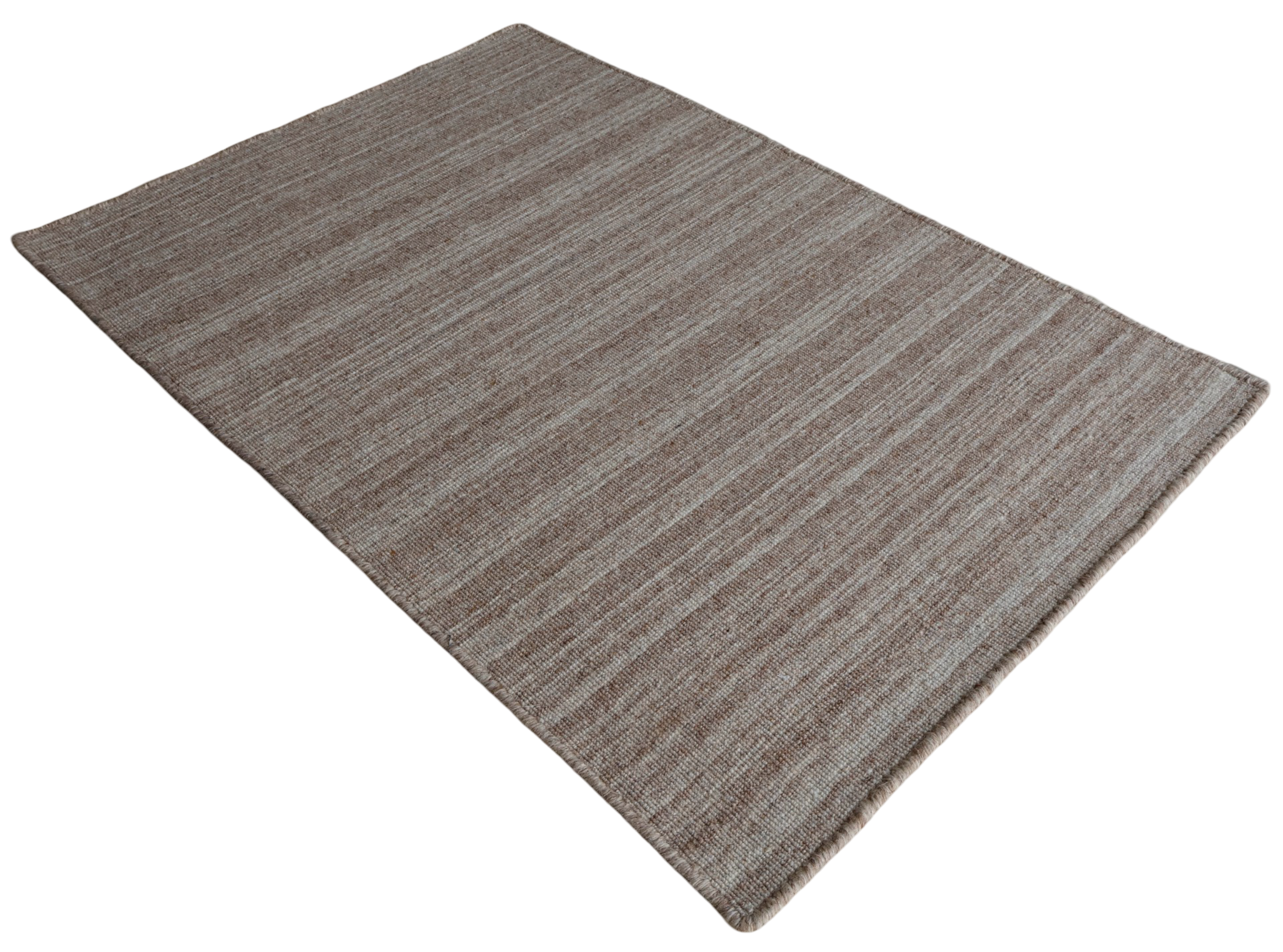 Light Brown Hand Woven Loom Durry Flat Weave Rug