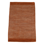 Orange Honeycomb Pattern Flat Weave Rug