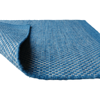 Royal Blue Honeycomb Pattern Flat Weave Rug