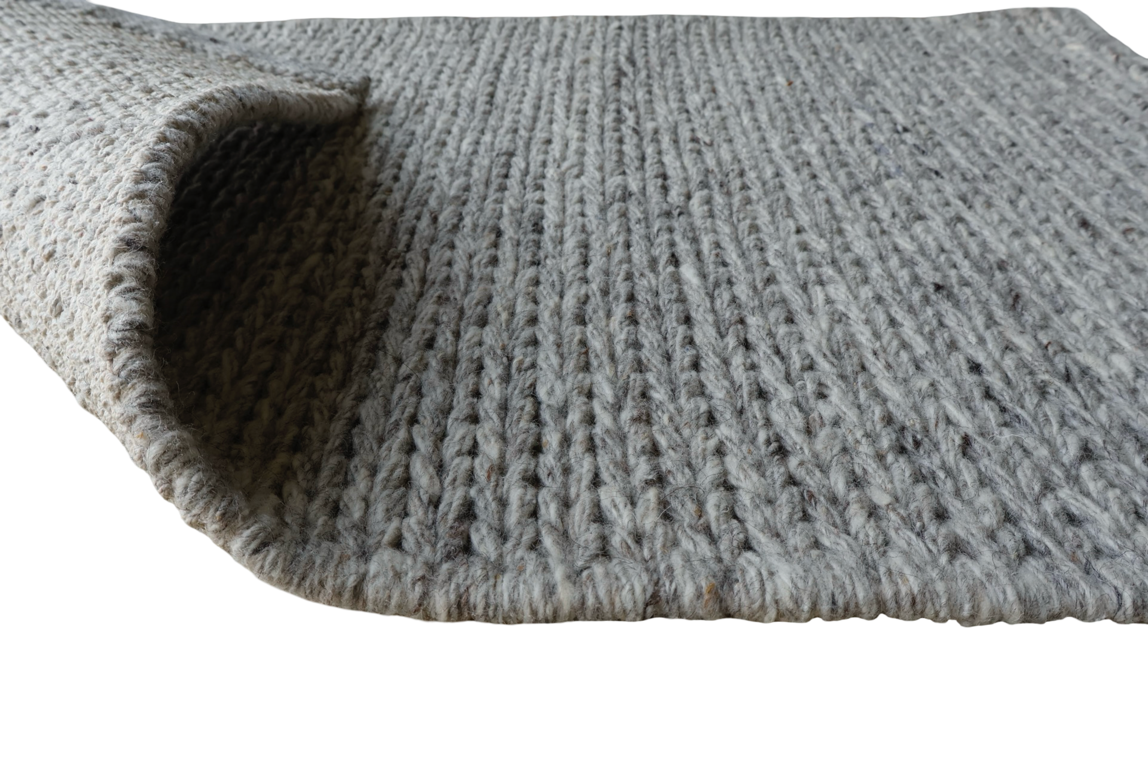 Grey With Chain Pattern Flat Weave Rug