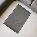 Grey Honeycomb Pattern Flat Weave Rug
