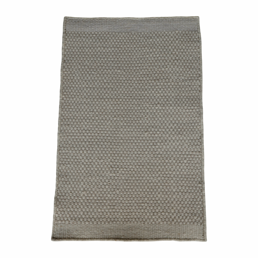 White Honeycomb Pattern Flat Weave Rug