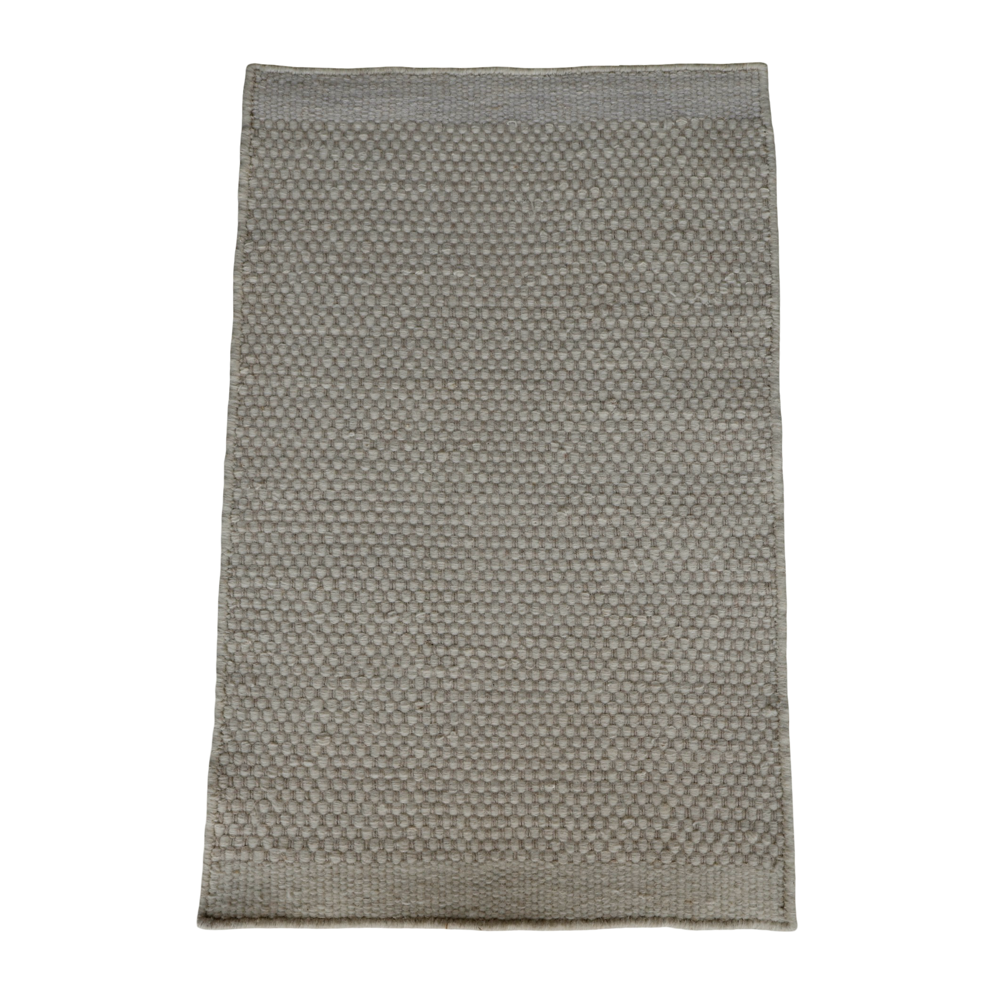 White Honeycomb Pattern Flat Weave Rug