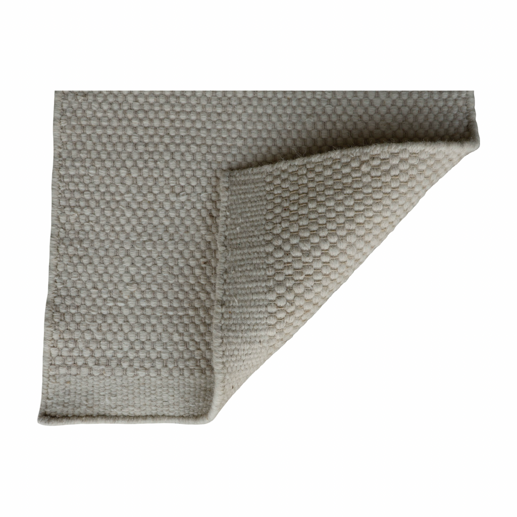 White Honeycomb Pattern Flat Weave Rug