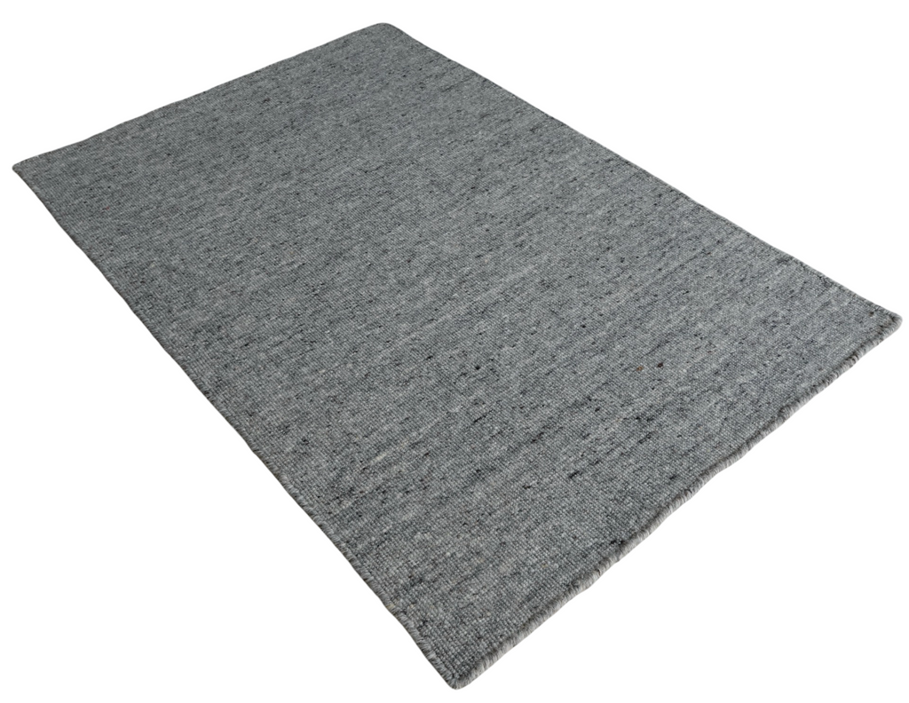 Graphite Hand Woven Loom Durry Flat Weave Rug