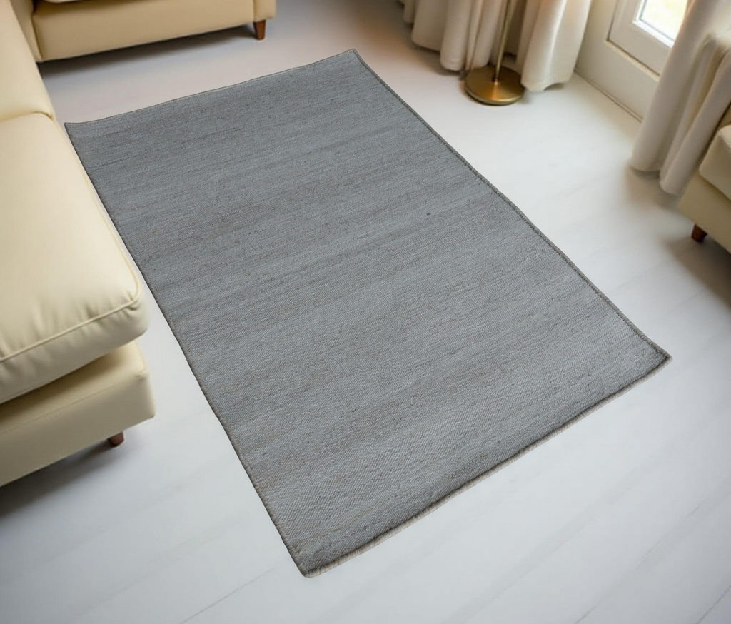 Silver Flat Weave Rug