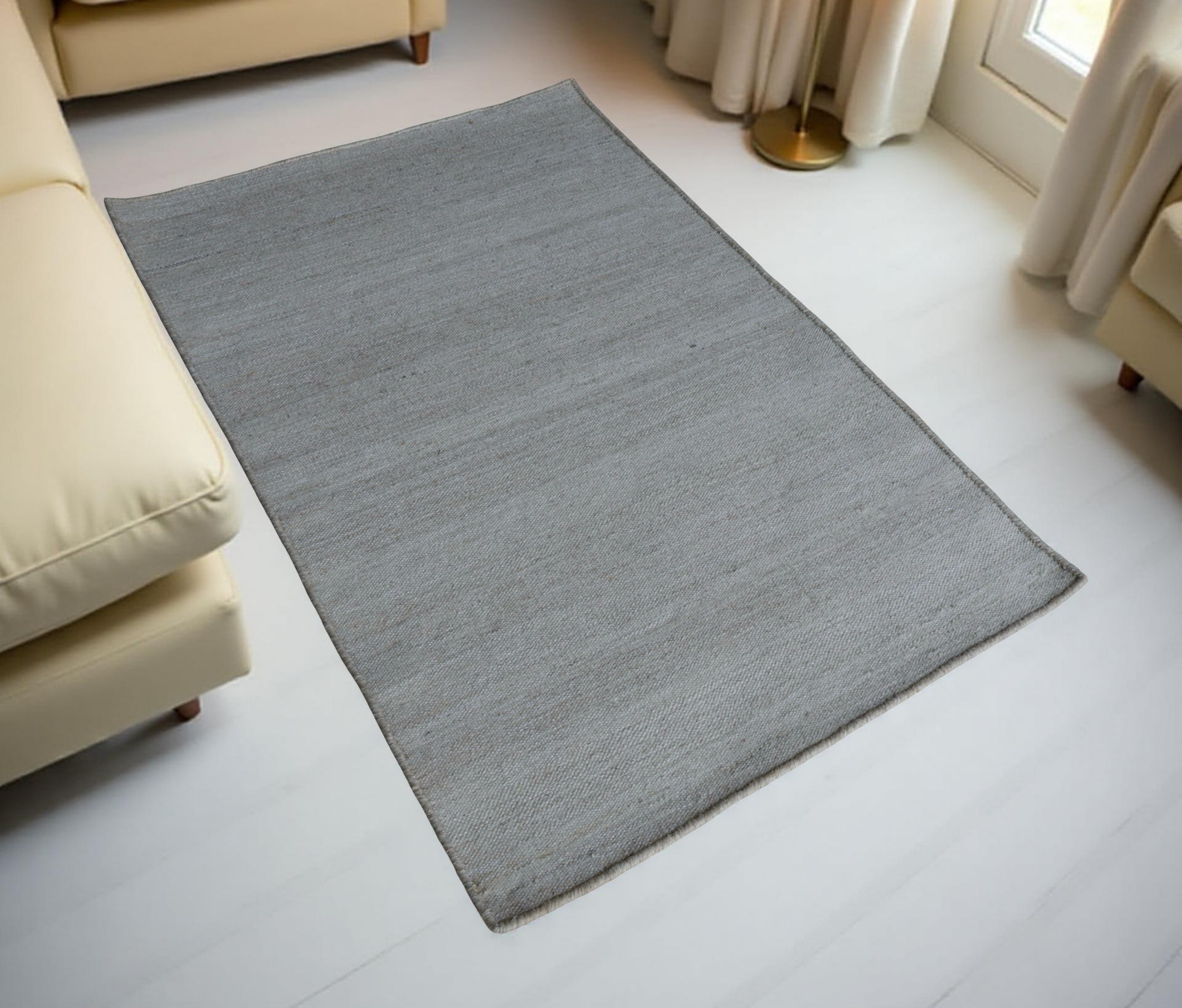Silver Flat Weave Rug