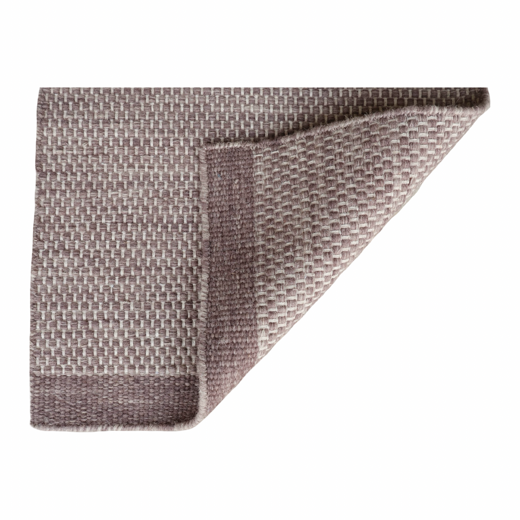 Brown Honeycomb Pattern Flat Weave Rug