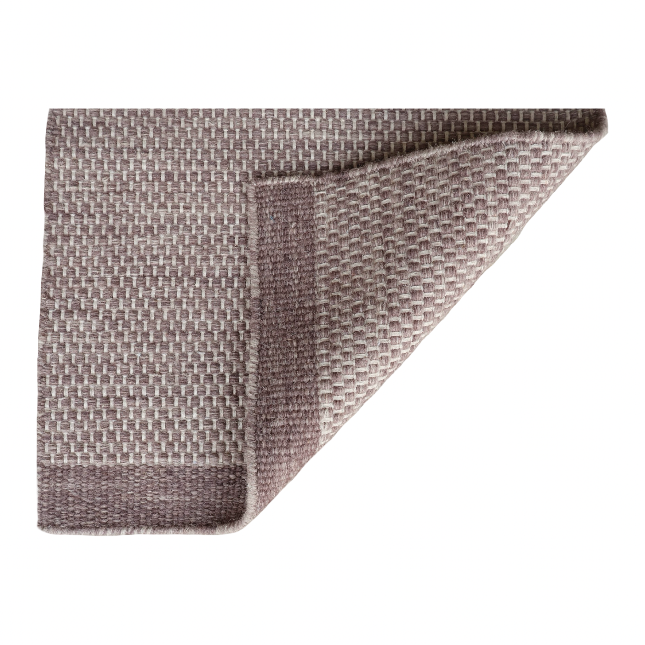 Brown Honeycomb Pattern Flat Weave Rug