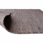 Brown Honeycomb Pattern Flat Weave Rug