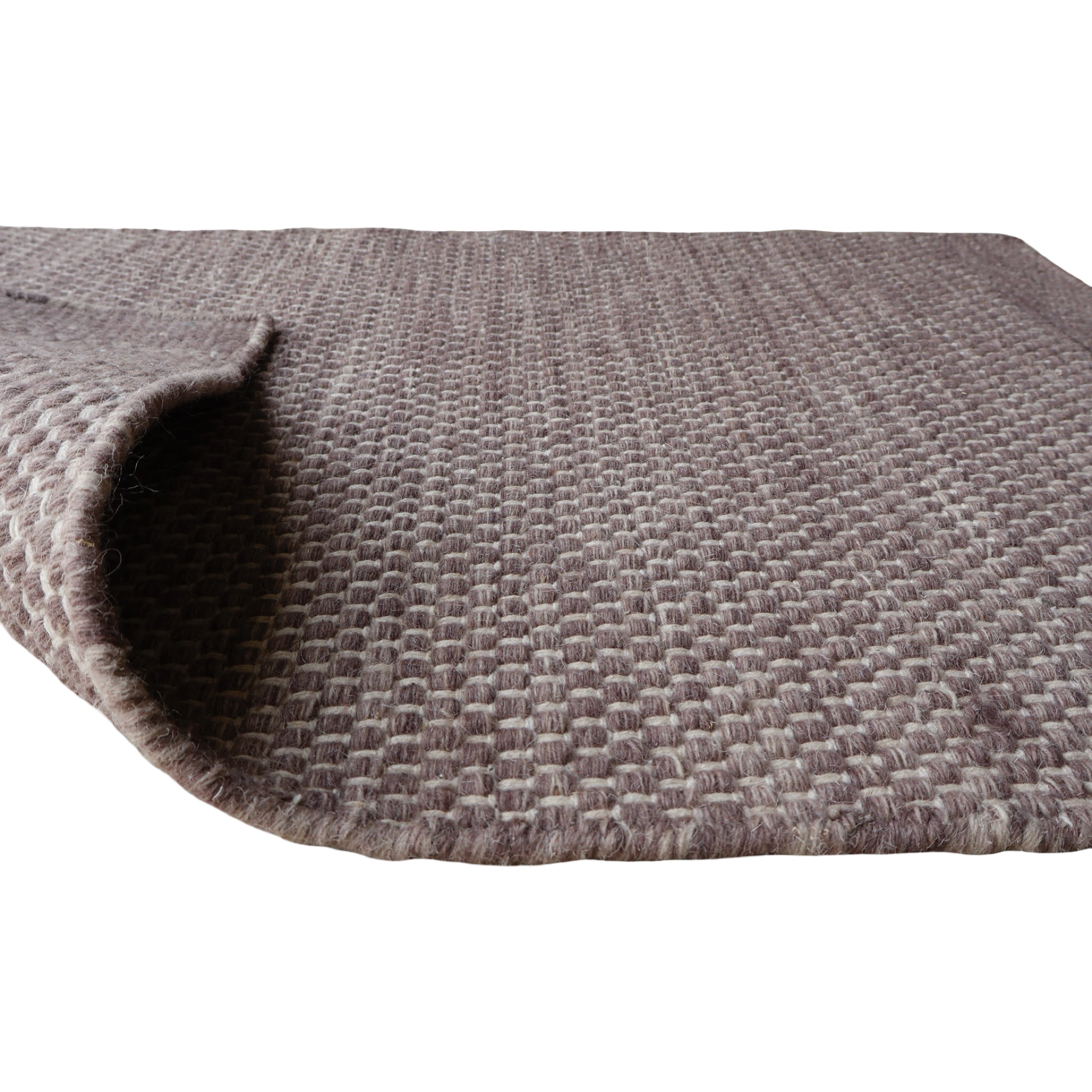 Brown Honeycomb Pattern Flat Weave Rug