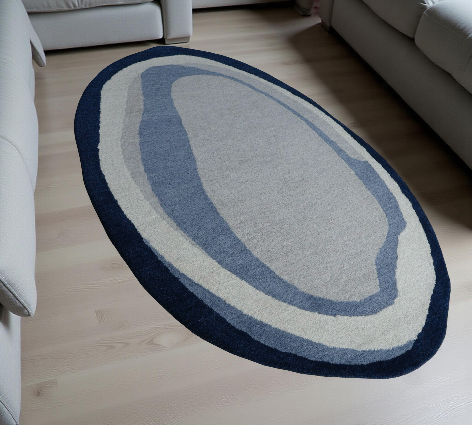 Blue Infinite Handtufted Rug