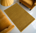 Gold Flat Weave Rug With Unique Texture On The Surface