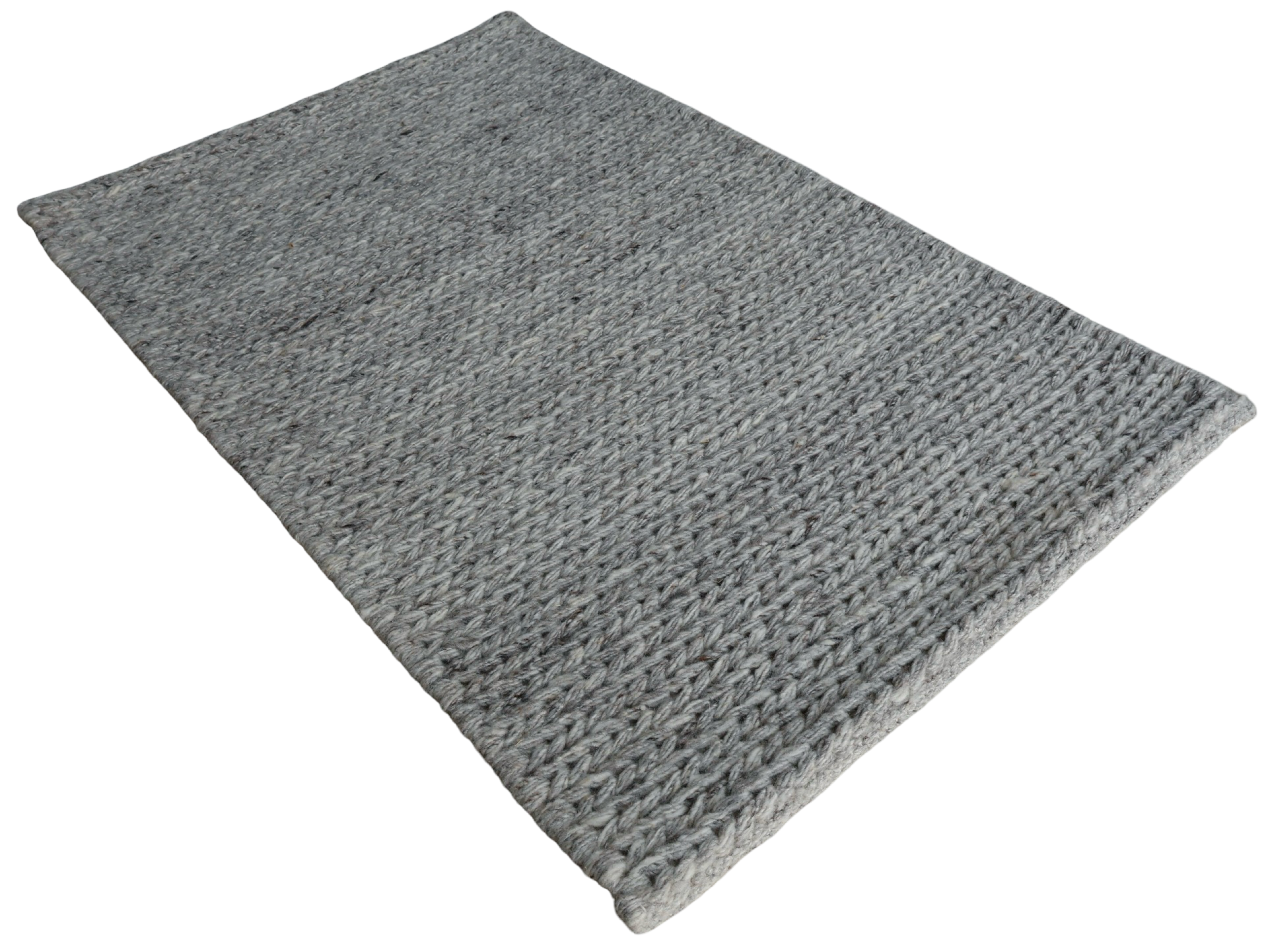 Grey With Chain Pattern Flat Weave Rug