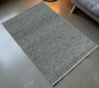 Grey Flat Weave Rug With Unique Texture On The Surface