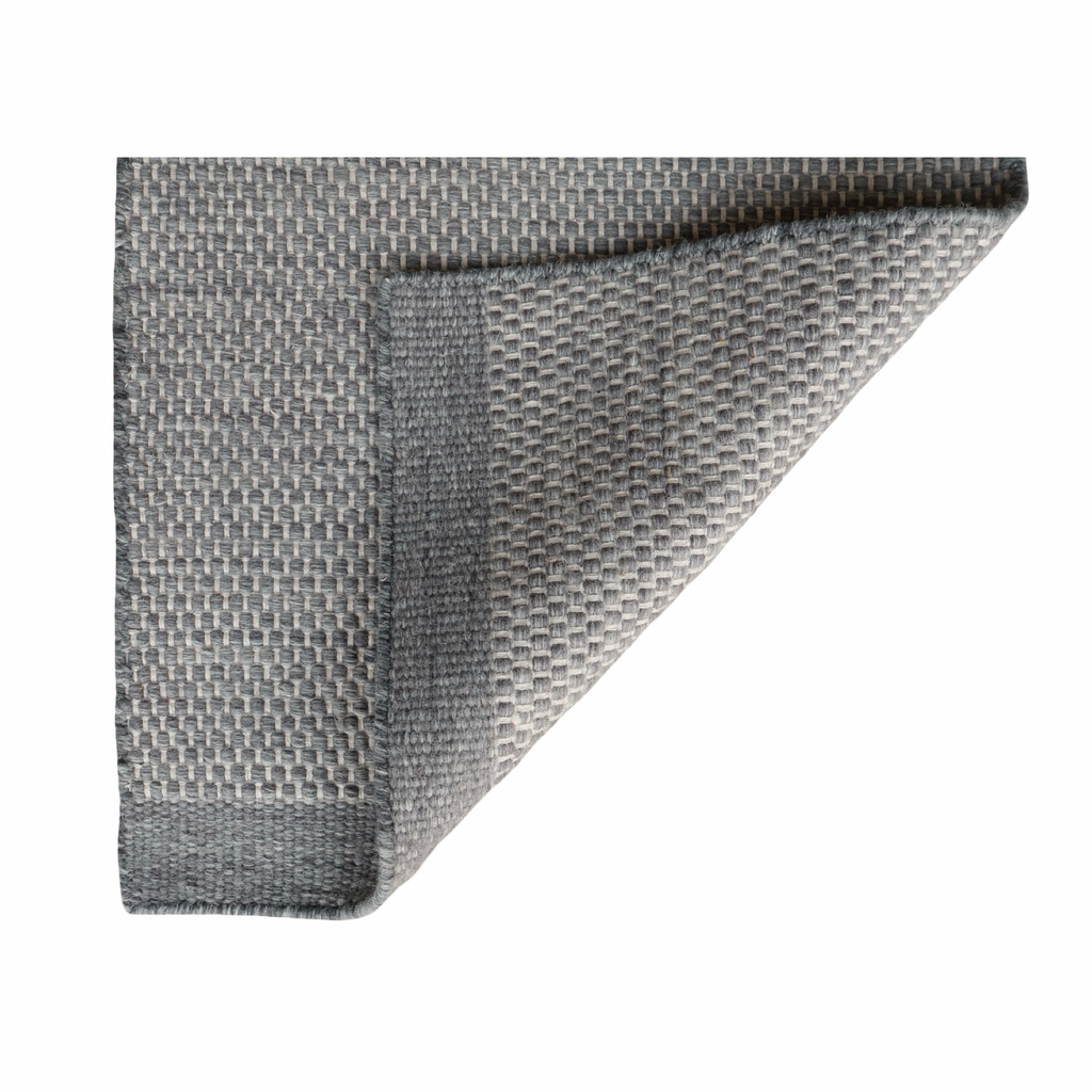 Grey Honeycomb Pattern Flat Weave Rug