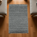 Grey With Chain Pattern Flat Weave Rug