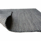 Grey Honeycomb Pattern Flat Weave Rug