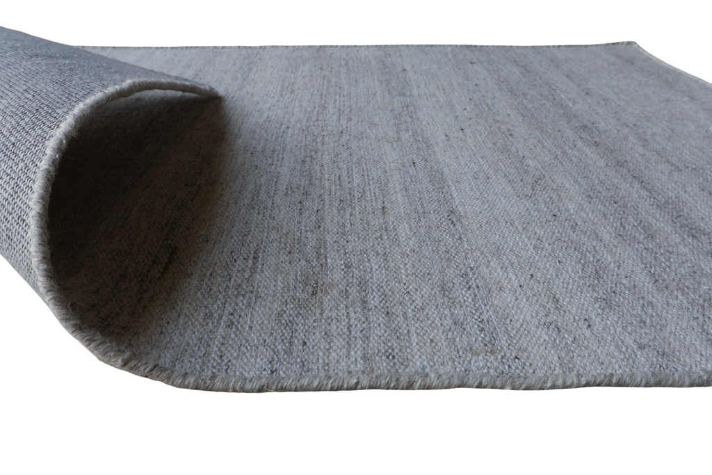 Natural Light Grey Brown Flat Weave Rug