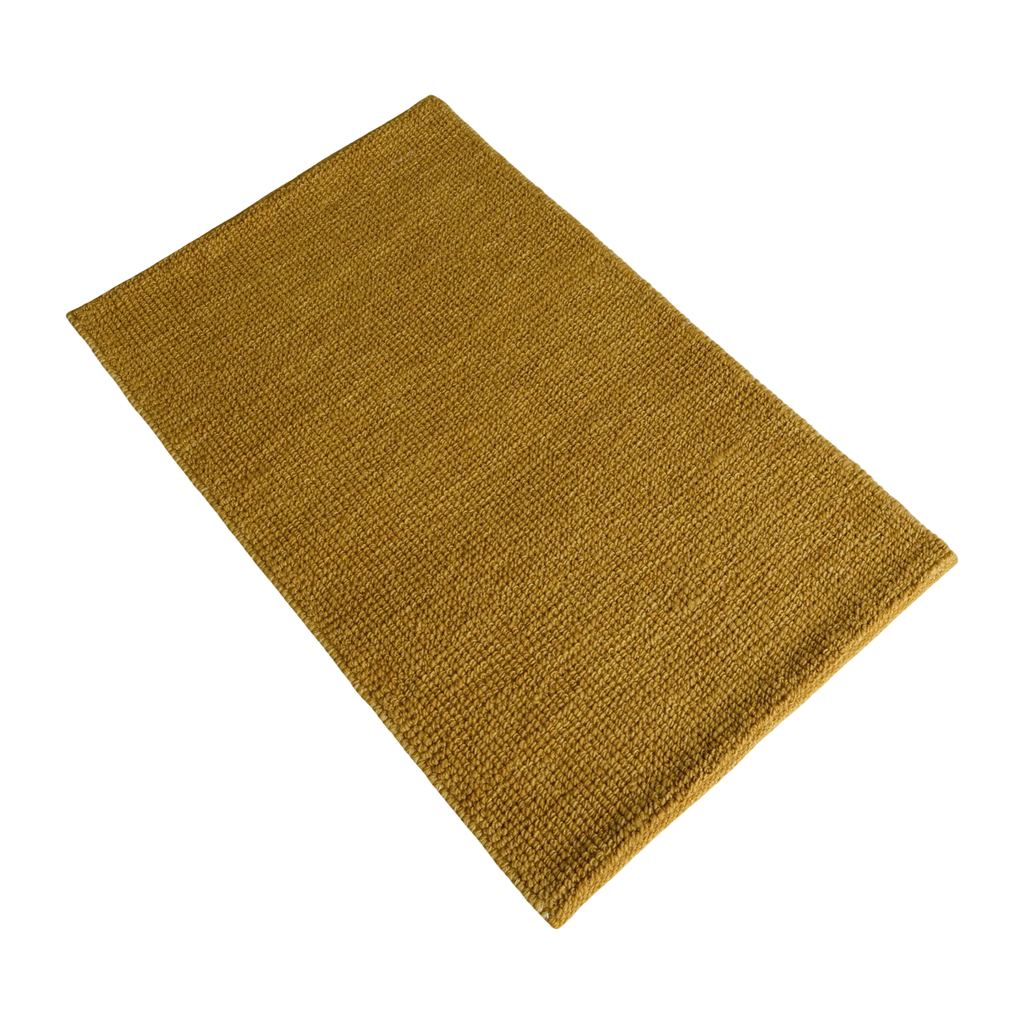 Gold Flat Weave Rug With Unique Texture On The Surface