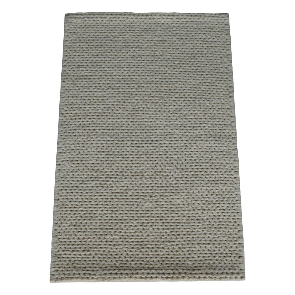 White With Chain Pattern Flat Weave Rug